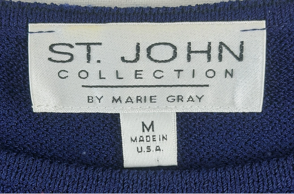 Thumbnail: ST. JOHN Collection Tank Top Santana Shell Strap Medium Scoop Neck Navy MD