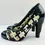 Miniatura: CHANEL Patent Leather Woven Pumps 37.5 Black Beige CC Cap Toe Cruise 2009