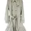 Miniatura: BURBERRY Double Breasted Ruffle Rain Trench Coat 14 Neutral Silver Button Belted