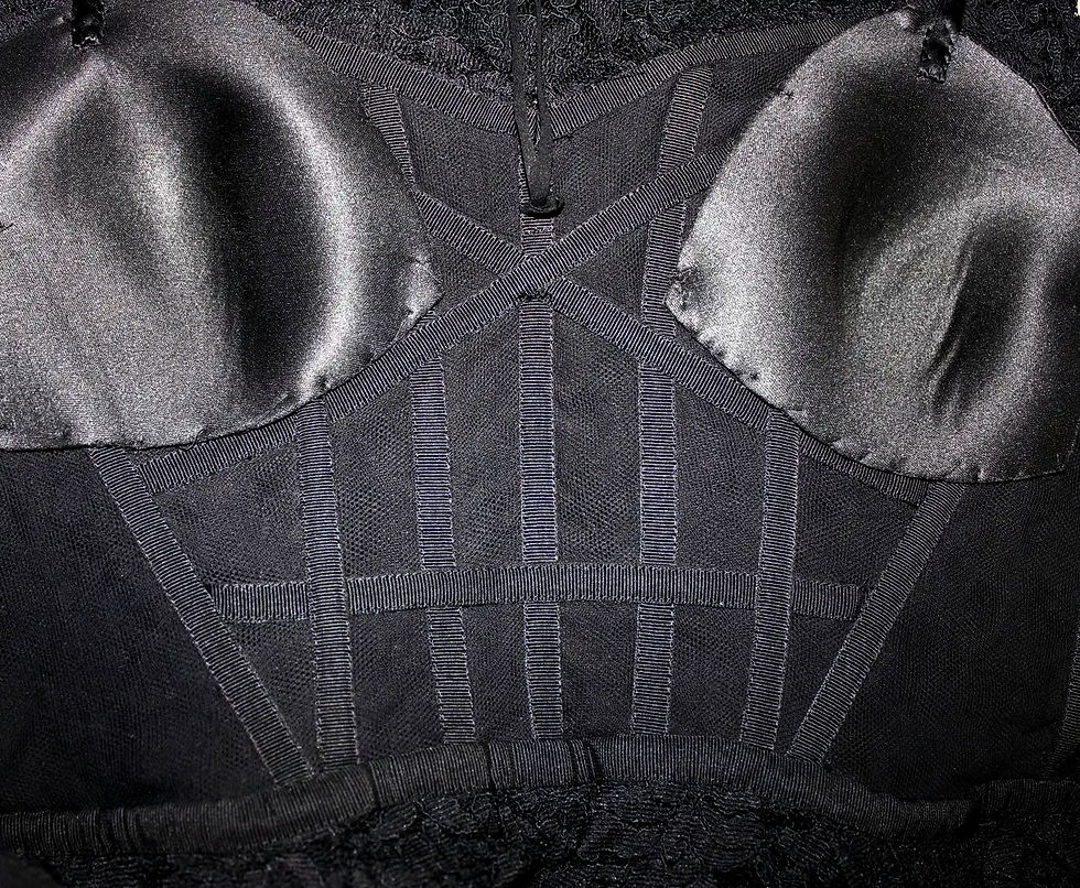 縮圖：DOLCE & GABBANA Black Asymmetric Lace Corset Strapless Mini Dress 44