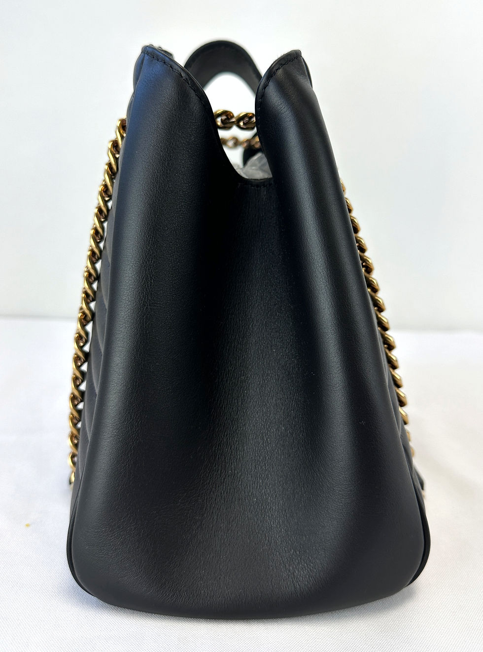 Miniatura: LOUIS VUITTON Calfskin Leather New Wave Chain Tote Noir Gold Hardware M51496