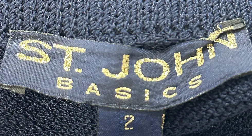 縮圖：ST. JOHN Basics Santana Knit Basic Straight Skirt 2 Navy Knee Length Blue