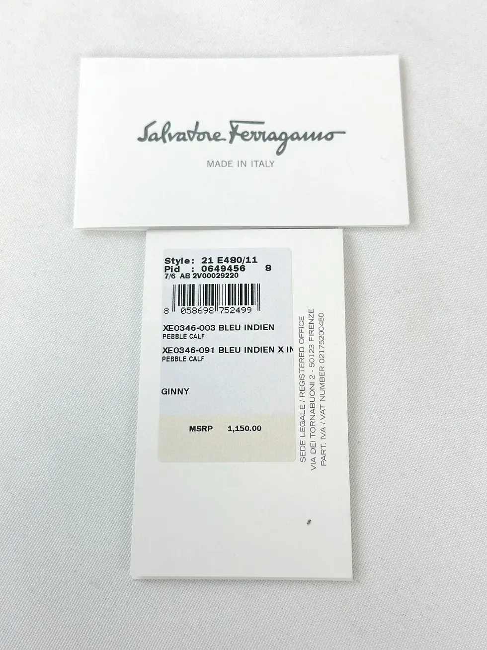 Thumbnail: NEW SALVATORE FERRAGAMO Ginny Leather Crossbody Messenger Bag Blue Vara Bow