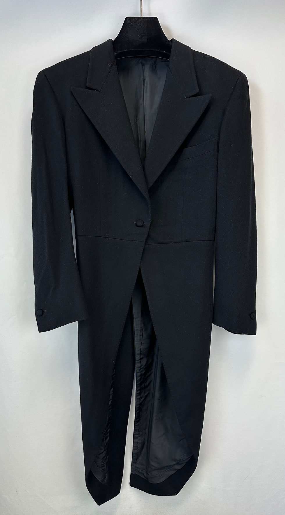 Thumbnail: GIANNI VERSACE COUTURE Wool Long Tailcoat Jacket Black 1990's Tuxedo