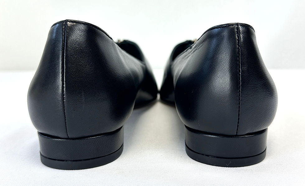 縮圖：PARALLELE Paris Leather Pointed Toe Flats Loafers 5.5 7.5 US Black Zipper