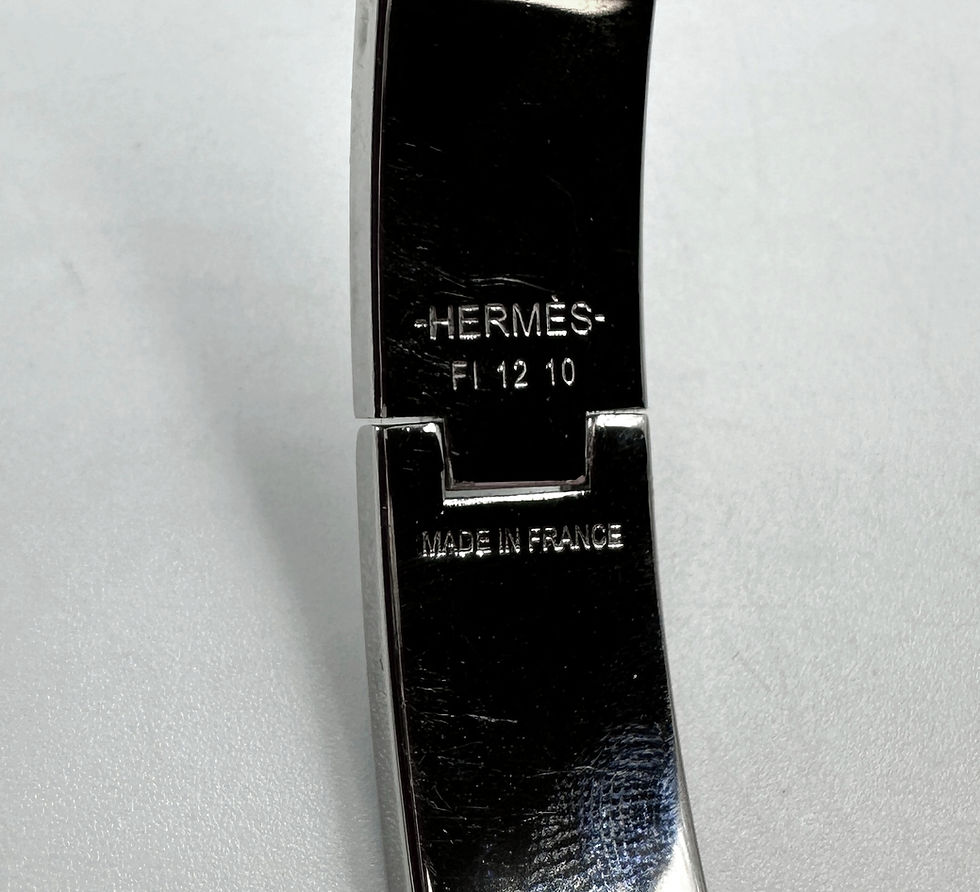Hình thu nhỏ: HERMES Clic HH Matte Enamel Navy Black Gray Palladium Plated Bracelet T6 Unisex
