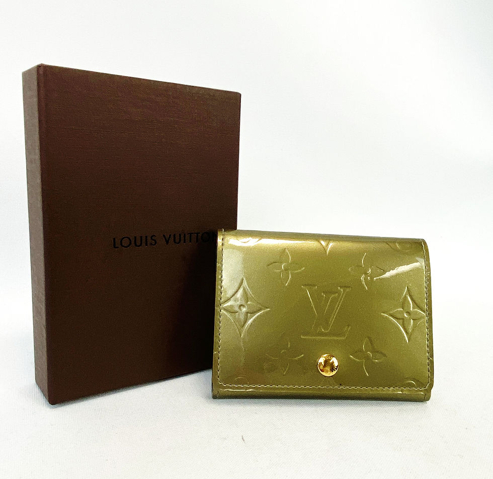 Miniatura: LOUIS VUITTON Vernis Monogram Business Card Holder Gris Art Deco M91408