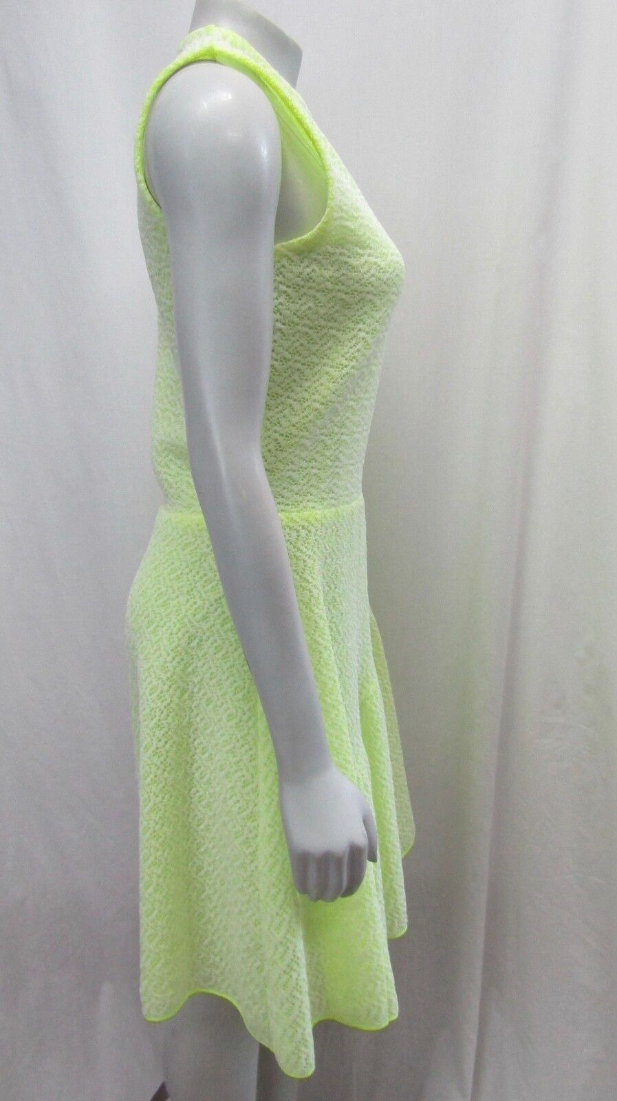Miniatura: CHRISTIAN DIOR Paris Neon Green Lace Sleeveless Fluorescent A-line Dress 8
