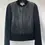 Miniatura: ST. JOHN Collection Leather Milano Knit Jacket 2 Black Contrast Long Sleeves NEW