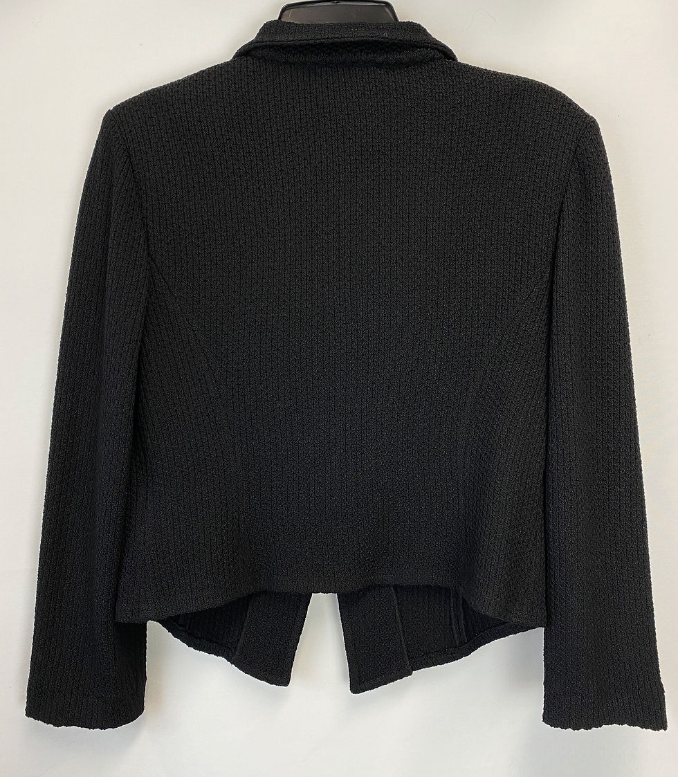 Hình thu nhỏ: ST. JOHN CAVIAR  Black Jacket Blazer Micro Boucle Classic Sample Size