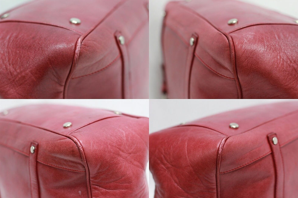 Thumbnail: LANVIN Pink Red Smooth Leather Chain Straps Logo Charm Silver Satchel
