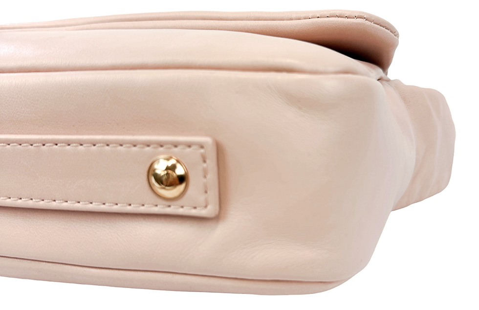 Hình thu nhỏ: NEW CHANEL Rodeo Drive Shoulder Bag Clutch Pink Lambskin Leather Gold chain Flap