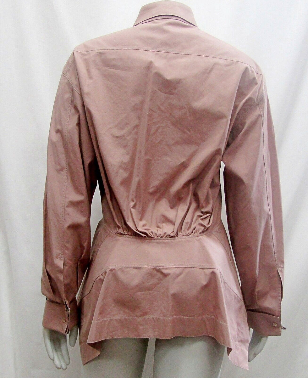 Thumbnail: ALAIA AZZEDINE 44 12 Misty Rose Cotton Poplin Blouse Broderie Arabesque