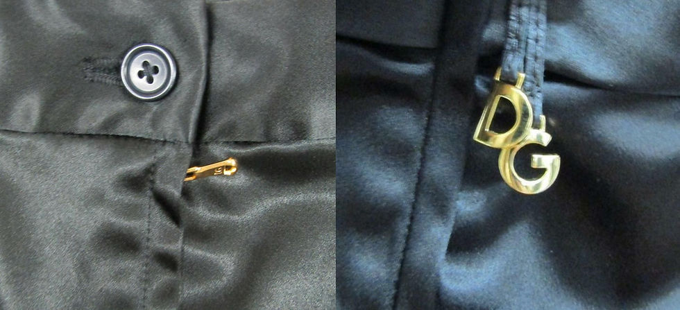 Thumbnail: DOLCE & GABBANA 2PC Set Black Satin Corset Top 44 8 US Pencil Skirt 42 6