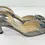 縮圖：MANOLO BLAHNIK Snakeskin Sling Back Heels 38 Metallic Gray Embellished Shoes