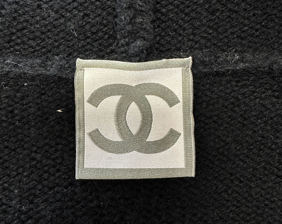 Hình thu nhỏ: CHANEL 2pcs Black Knit Sweater Turtleneck Dress 38 Jacket 40