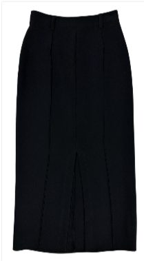 縮圖：DISSH Long Straight Maxi Black Skirt US 8 High Waist Crepe Fabric Back Slit