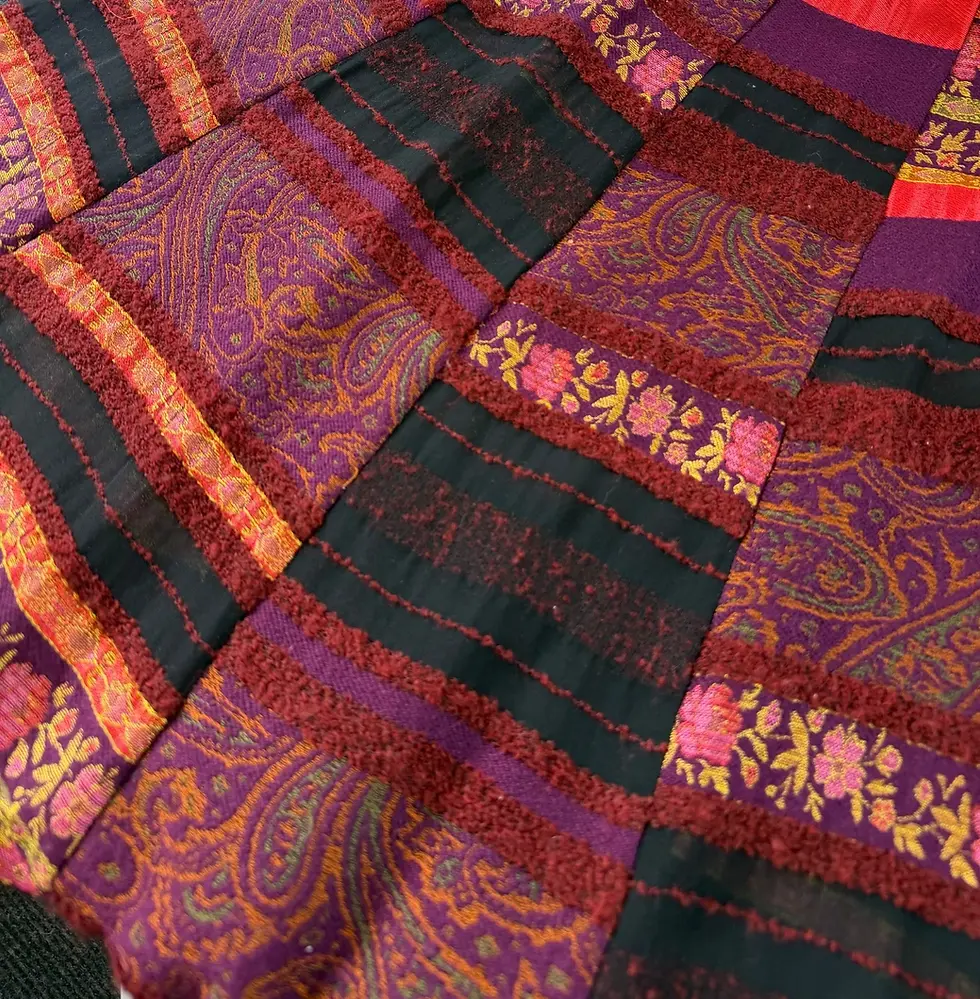 Miniatura: ETRO Silk Maxi Skirt 44 Burgundy Multicolor Floral Paisley Striped