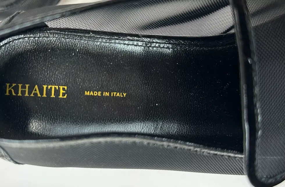 縮圖：KHAITE Alessia Leather Trimmed Mesh Loafers 39.5 Black See Through Flats 9.5