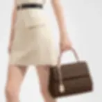 LOUIS VUITTON Cluny MM Monogram M46374 Canvas Satchel Handbag Brown Beige