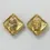 Hình thu nhỏ: Vintage CHANEL Gold Plated Red Gripoix Square Textured Clip On Earrings 1980's