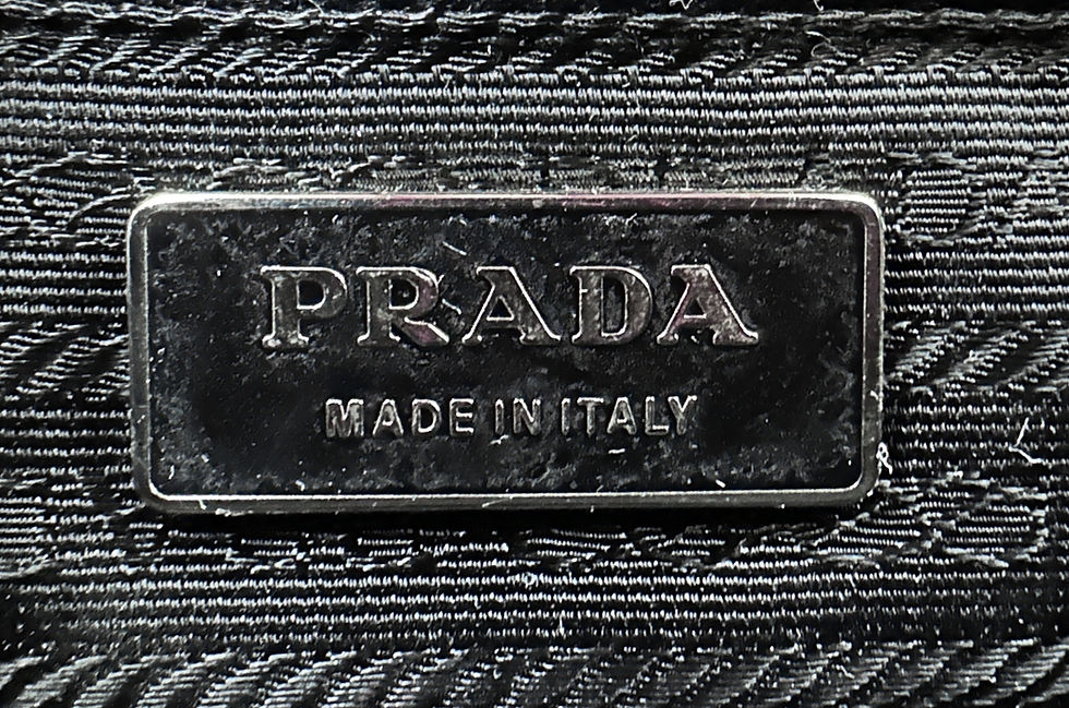 Thumbnail: PRADA Black Patent Leather White Trim Small Satchel Bag