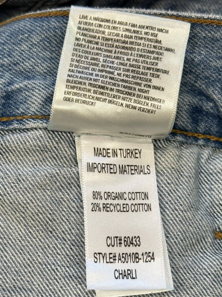 Hình thu nhỏ: AGOLDE Charli Denim Jacket Medium Light Blue Oversized Drop Shoulder