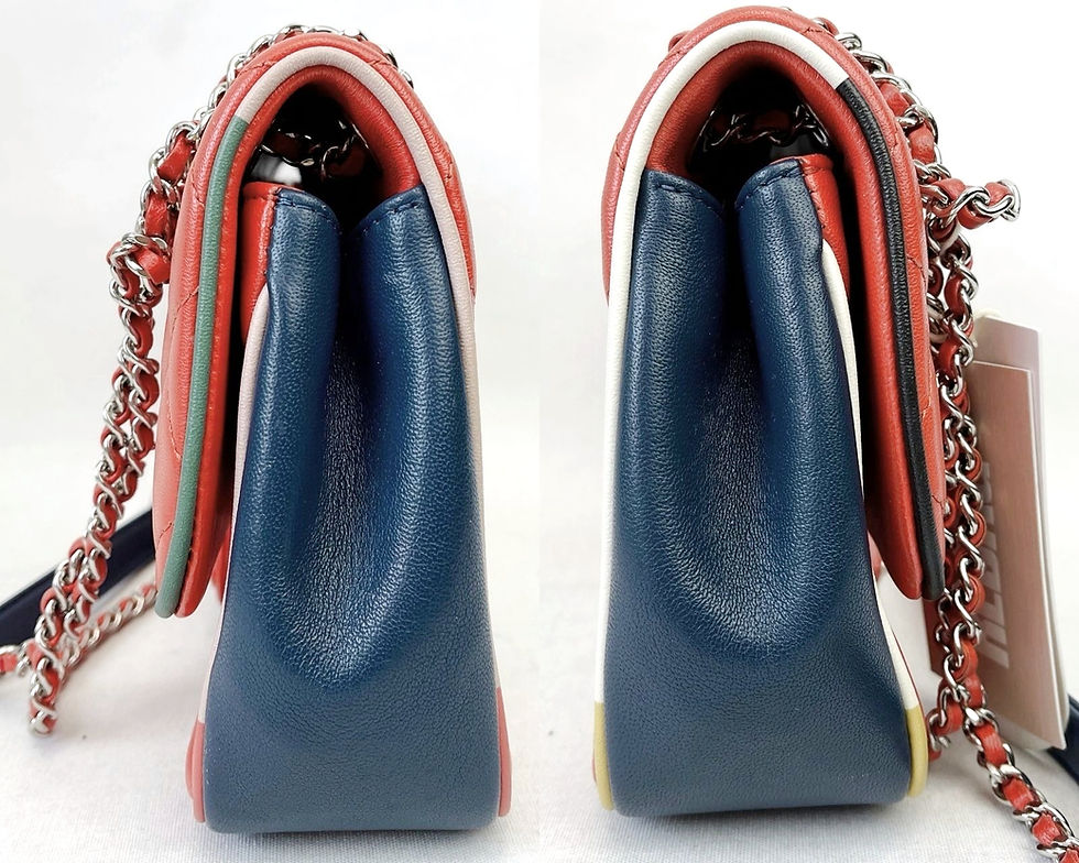 縮圖：CHANEL 2.55 Quilted Lambskin Medium Flap Bag Cuba Multicolor Silver Hardware