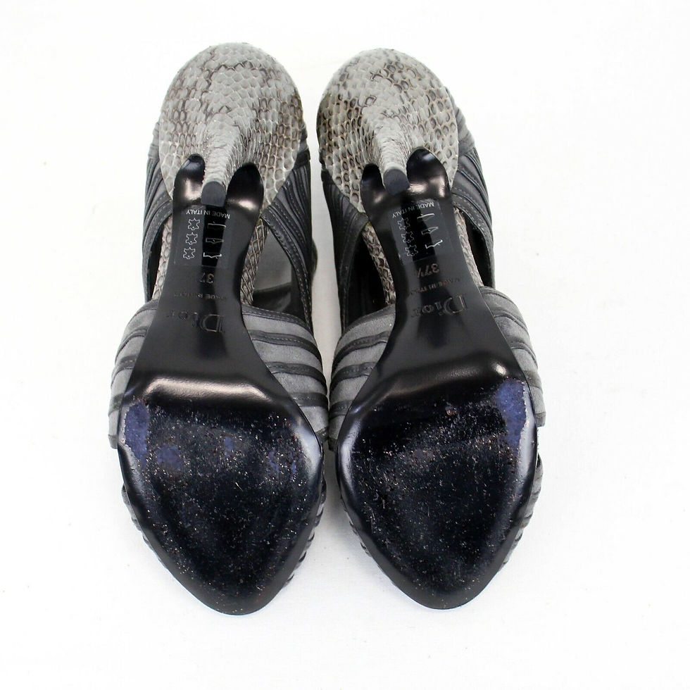 縮圖：CHRISTIAN DIOR Grey "Temptation" Strappy Ankle Boots Booties 37.5