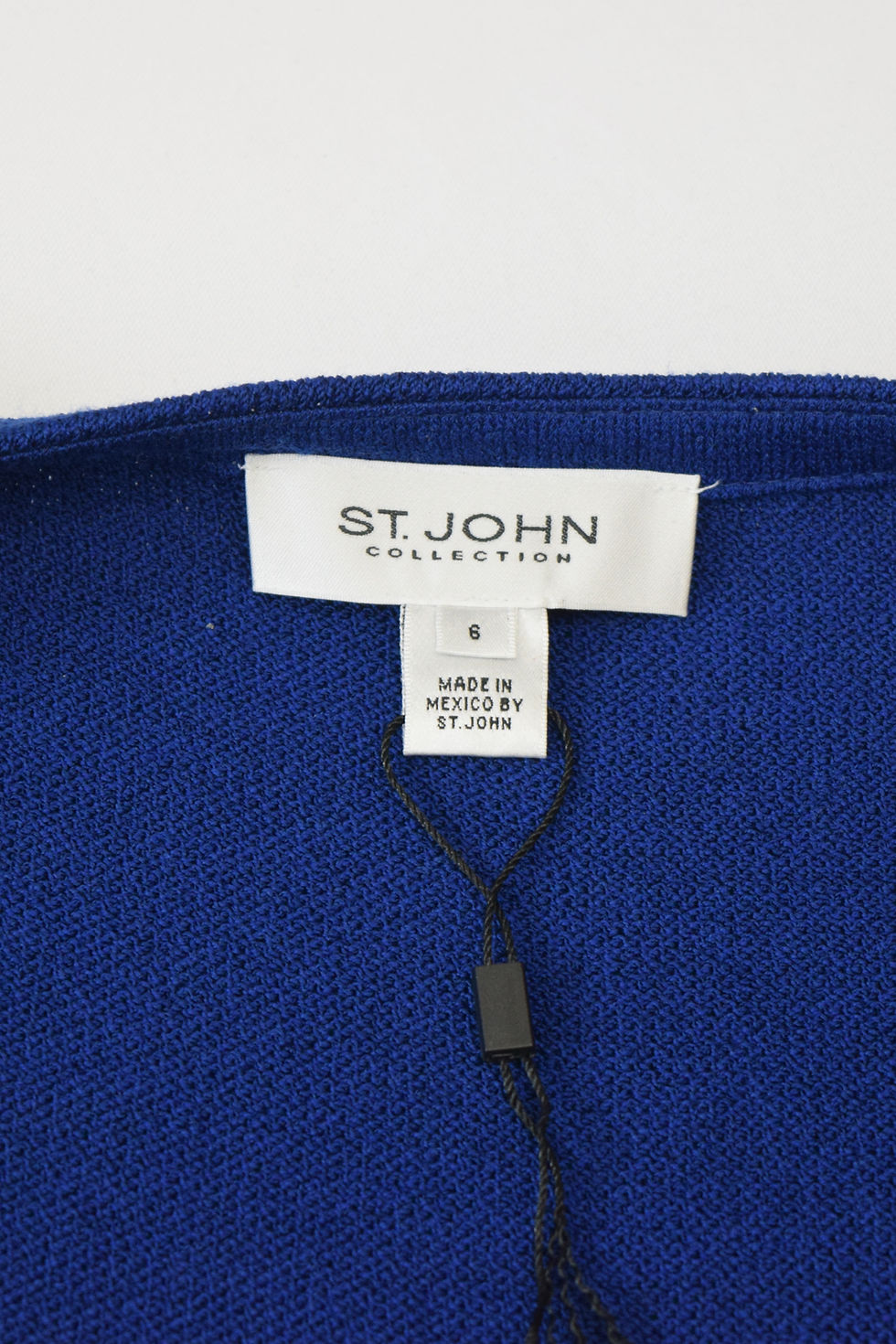 縮圖：ST. JOHN Knit Long Jacket 6 Royal Blue Polka Dot Flower Brooch Pin