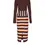 縮圖：VICTORIA BECKHAM Knit Wool Multi Striped Long Sleeve Midi Dress M Medium