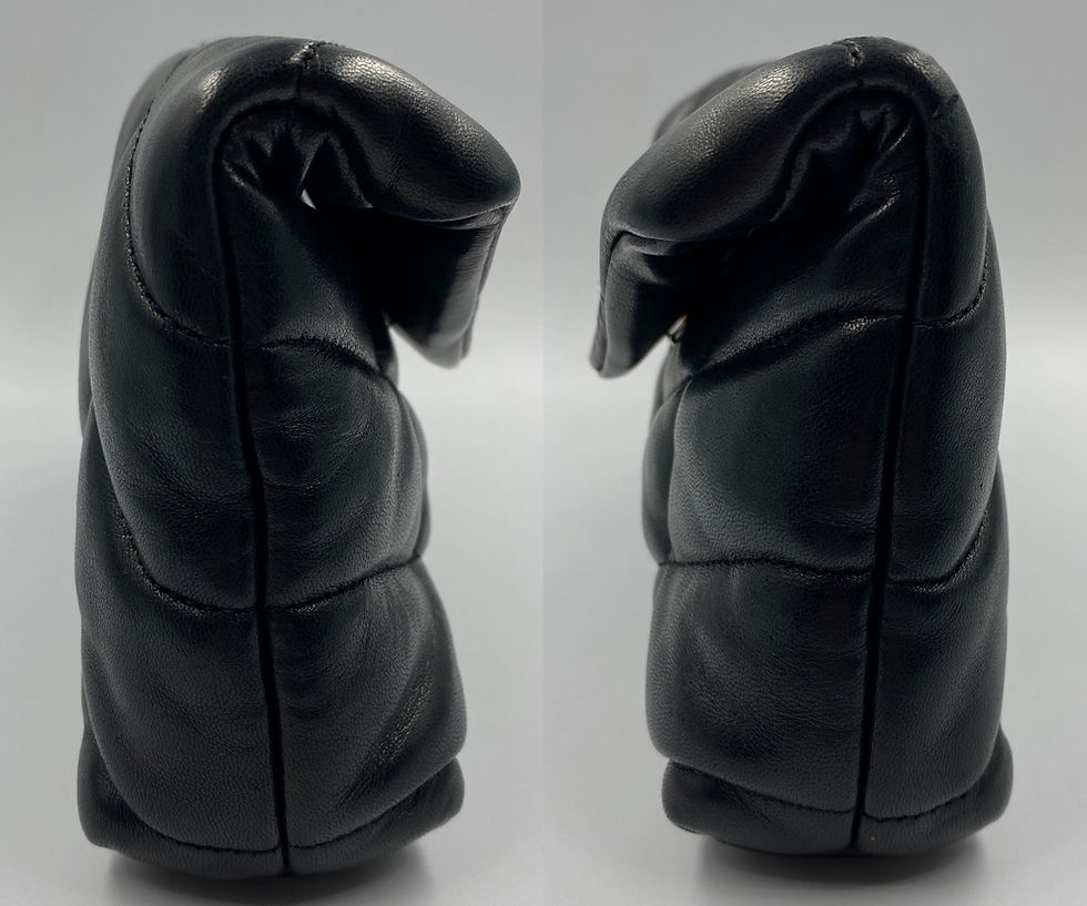 Thumbnail: SAINT LAURENT Black Loulou Puffer Small Pouch Chevron Quilted Clutch Bag
