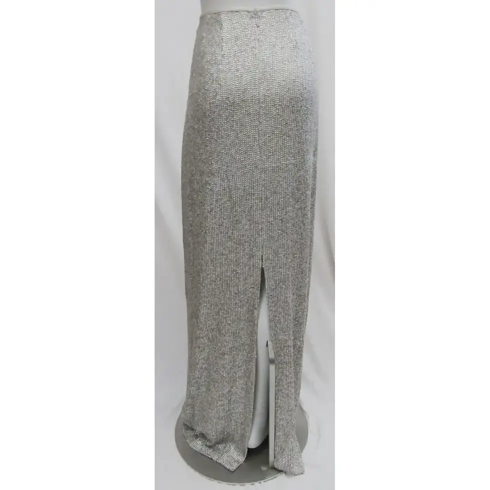 Miniatura: ST. JOHN Couture 2PCS Jacket Maxi Skirt 12 16 Gray Paillette Set