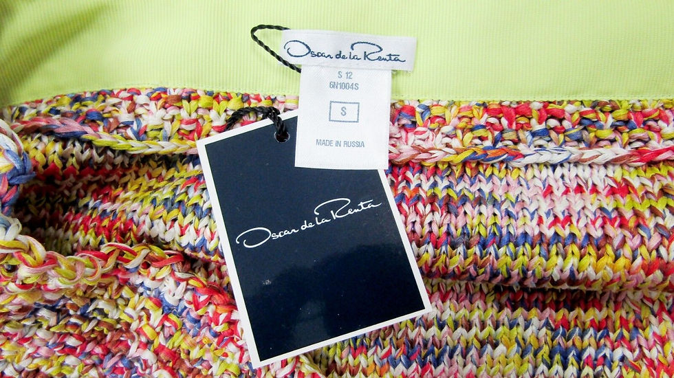 Hình thu nhỏ: OSCAR DE LA RENTA Knit Pencil Skirt Multicolored Small High Waist S NEW