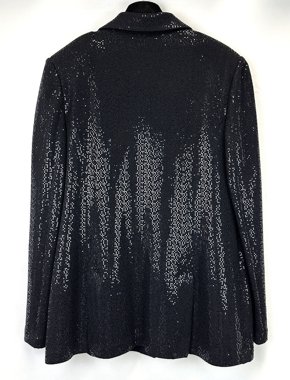 Miniatura: ST. JOHN EVENING Black Set 2PCS Paillette Sequin Jacket Skirt Suit 16 VINTAGE
