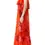 縮圖：FUZZI Strapless Ruffle Floral Maxi Dress M Burnt Orange Popover Tulle Lined Md