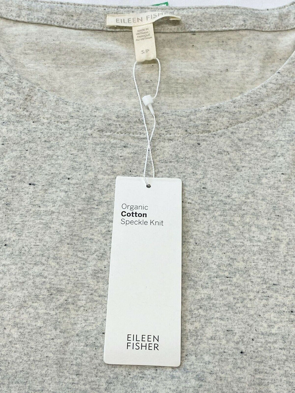 Miniatura: EILEEN FISHER ORGANIC COTTON SPECKLE KNIT BOX-TOP SMALL PETITE S/P Pullover NEW