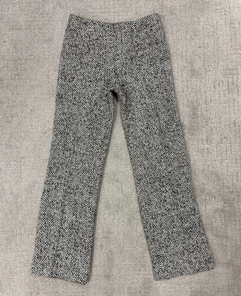 Thumbnail: VALENTINO Wide Leg Pants Trousers 6 8 US Mohair Wool Herringbone