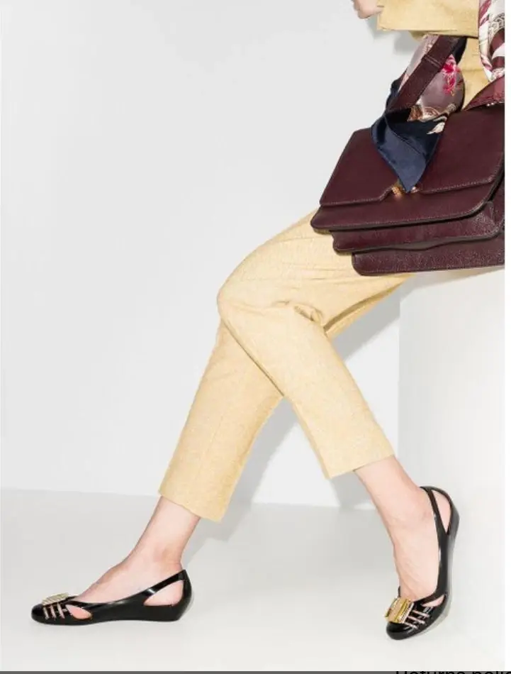 Hình thu nhỏ: NEW SALVATORE FERRAGAMO Bermuda Jelly PVC Ballerina Flats 9 Blue Silver Buckle