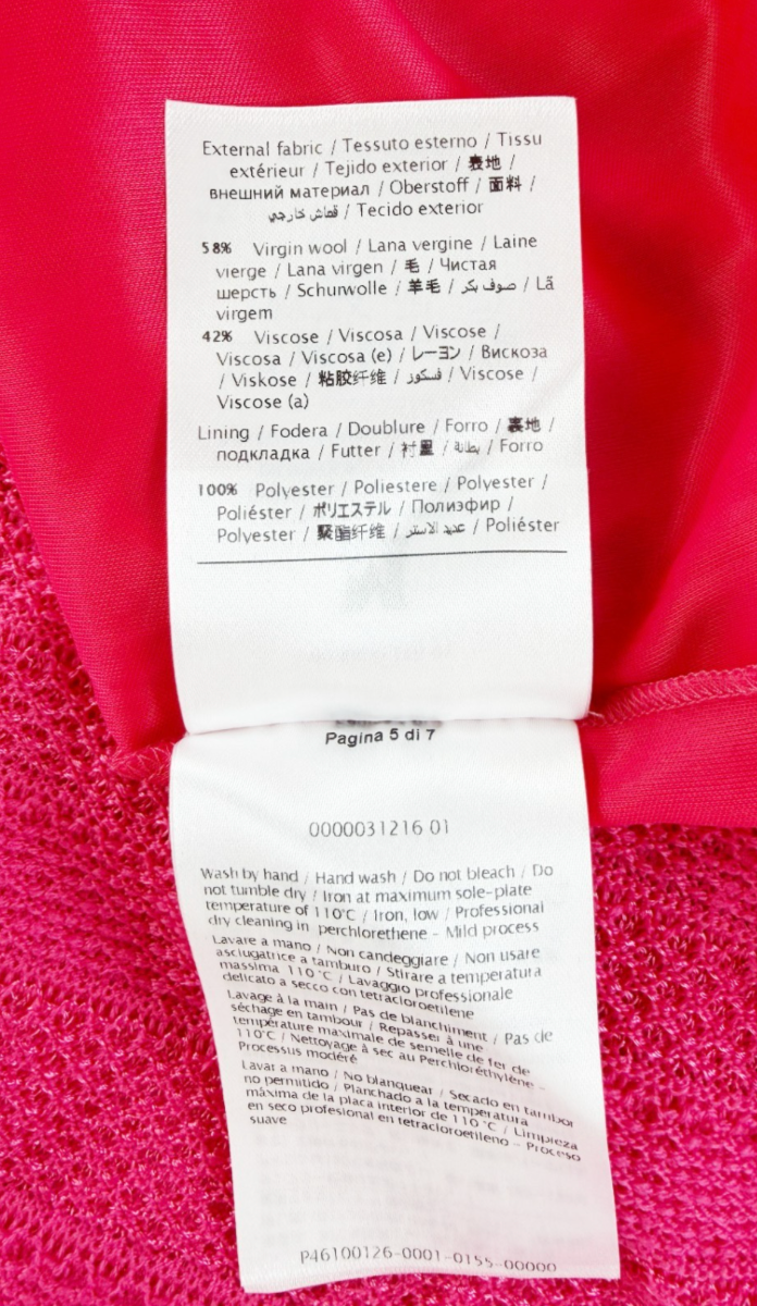 Hình thu nhỏ: M MISSONI Bright Pink 40 Knit Sleeveless Dress Geometric Apron Neck 4 US
