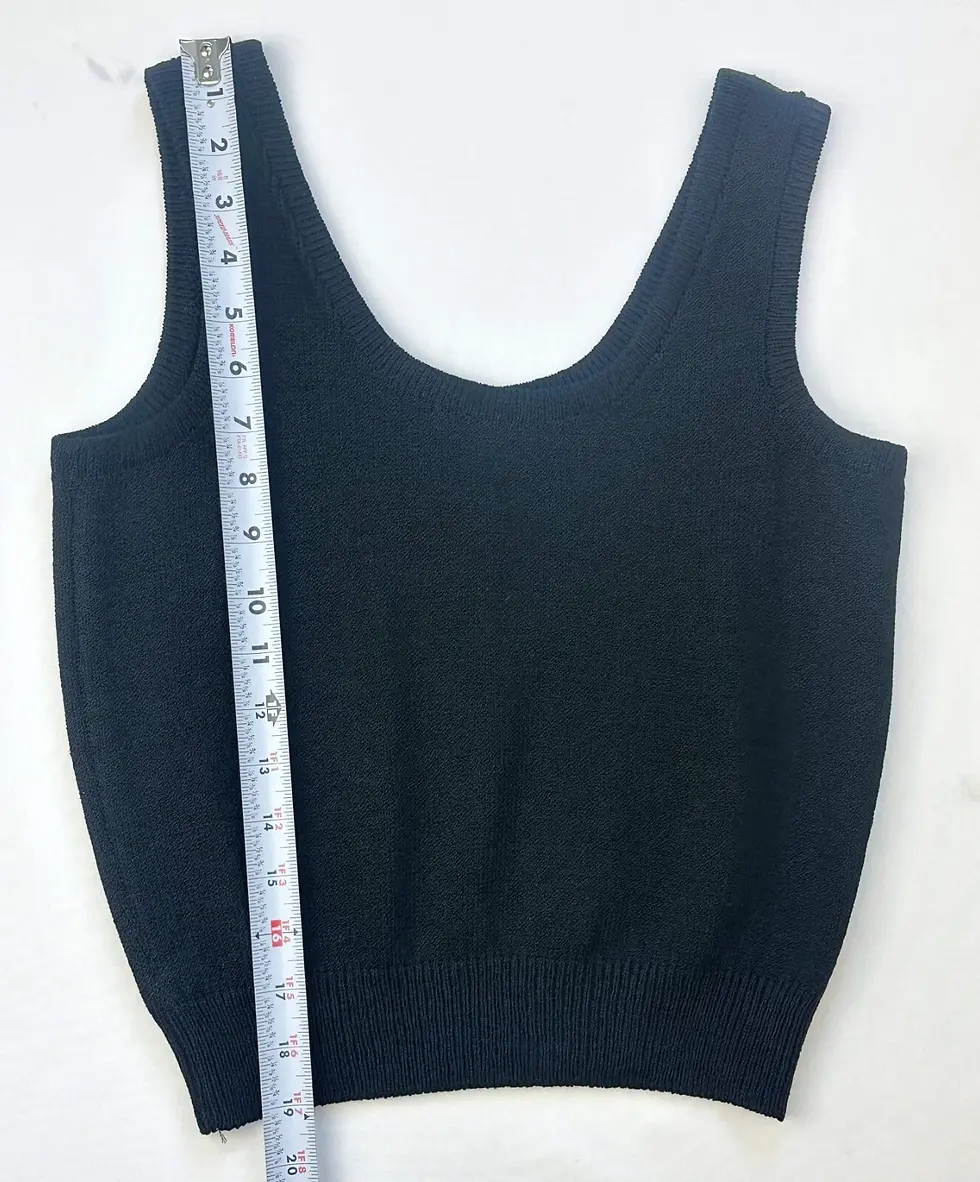 縮圖：ST. JOHN Basics Santana Basic Scoop Neck Tank Shell Short Black P 0 2 Classic