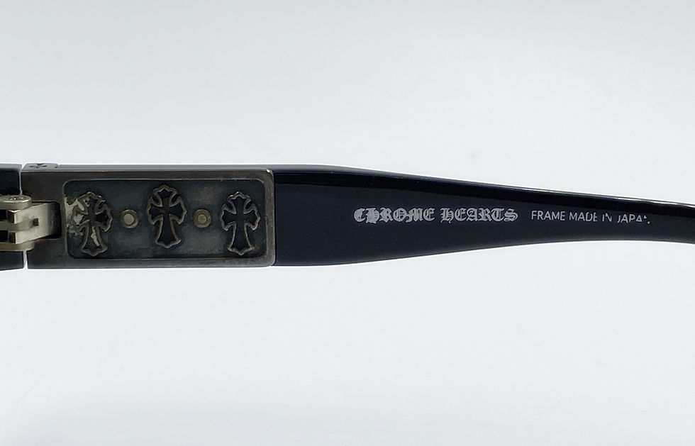 Miniatura: Vintage CHROME HEARTS Dismembered Black Frame Green Lens Sunglasses 55-16-136