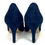 縮圖：NEW NEIMAN MARCUS ISAA Suede Pumps 6.5 Navy Pointed Toe Heels Shoes Blue Teal