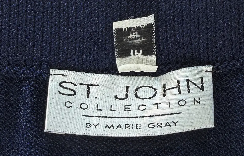 Thumbnail: ST. JOHN Basic Santana Knit Skirt 10 Medium Navy Knee Length Straight VTG