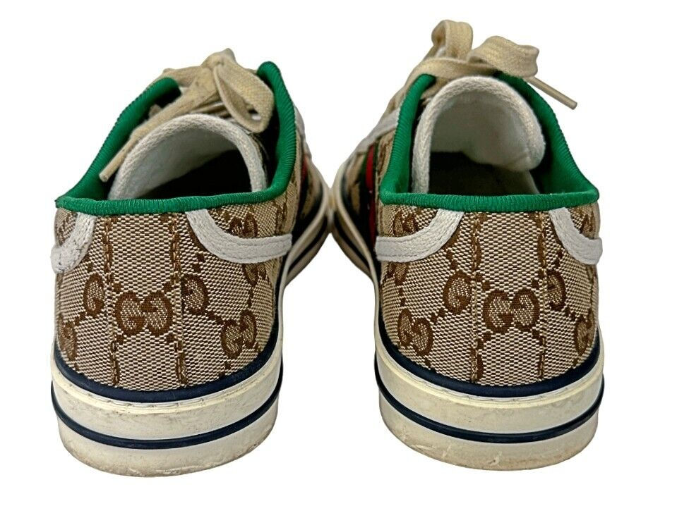 Miniatura: GUCCI Tennis 1977 GG Canvas Sneakers 37 7 US Beige Ebony Green Red Web