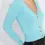 Miniatura: VERSACE Cashmere V-Neck Cropped Cardigan 40 4 Blue Gold Medusa Buttons