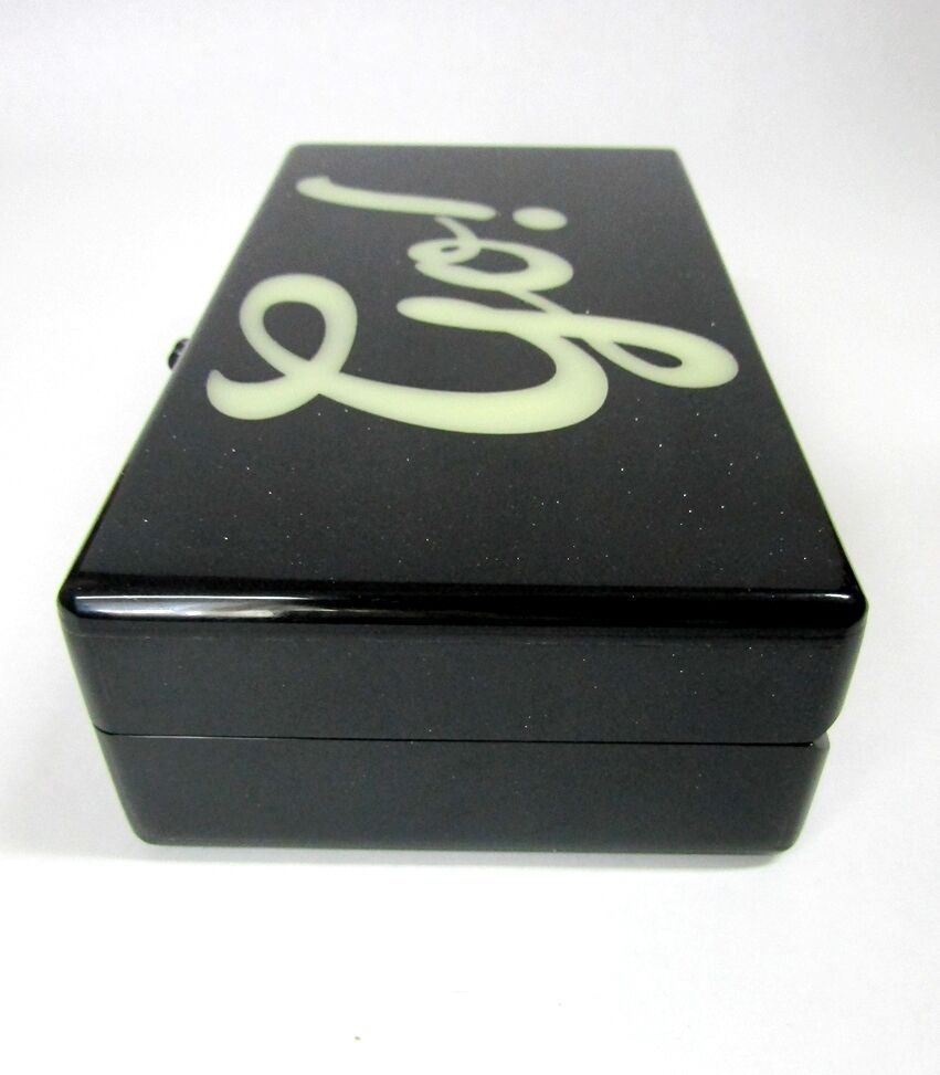 縮圖：NWT EDIE PARKER GLITTERED ACRYLIC CLUTCH BOX JEAN GO! BLACK Rare