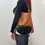 Hình thu nhỏ: MAX MARA Leather Flat Tote Shoulder Bag Crossbody Large Brown Black White L