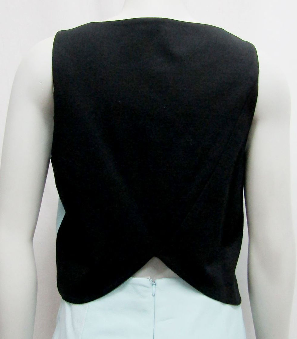 Hình thu nhỏ: TIBI New York 2 PC Sky Blue Pastel Paneled Leather Top Skirt 6