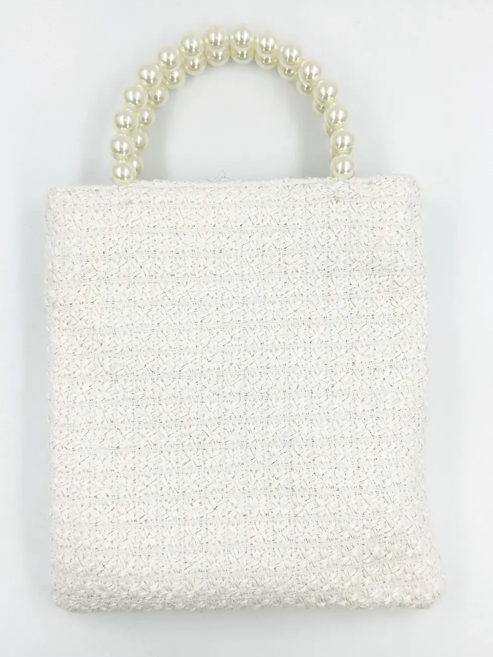 Hình thu nhỏ: LELE SADOUGHI Paloma Pearl Tweed Crossbody Bag Small Ivory Gold Chain Strap